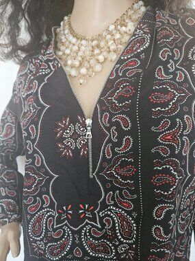 Sandro Paris Paisley Blouse 100% Silk